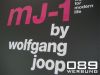 mj - 1, Wolfgang joop, Ausstellungsschild, fr Messe, Dibond, kaschiert Buchstaben im Folienplot, von 089Werbung Mnchen.
