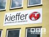 Fa. Kieffer, Firmenschild zur Aussenwerbung Aluminiumverbund von Dibond, Folienbeschriftung und Digitaldruck, Schutzlaminiert